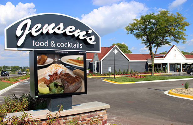Jensen's Food and Cocktails entry sign